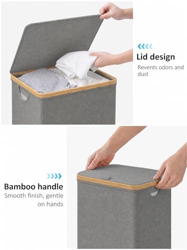iEGrow Laundry Hamper with Lid, 110L Large Laundry Hamper with Handle and Lid - Image 4