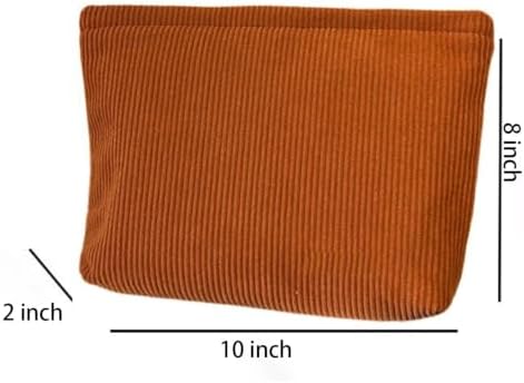 SxoSyo Corduroy Makeup Bags for Women, Cosmetic Pouch Large Purse - Image 6