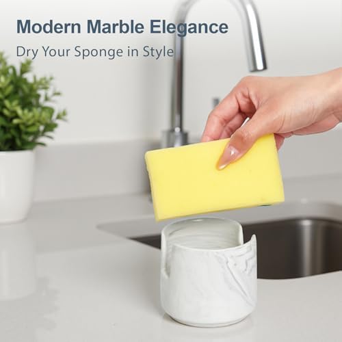ONEMORE Ceramic Sponge Holder for Kitchen Sink, Dish Sponge Holder - Image 5