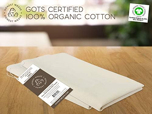 HONEST WEAVE GOTS Certified 100% Organic Flour Sack Cotton Kitchen Hand and - Image 2