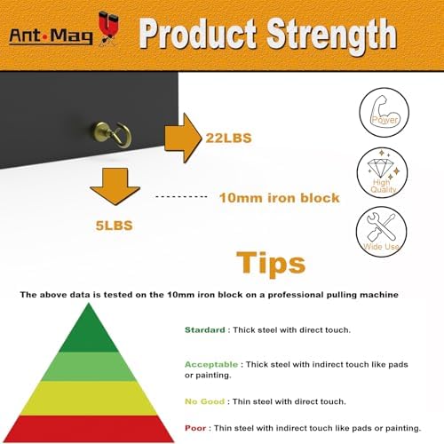Ant Mag Magnetic Hooks Heavy Duty 22LBS Strong Magnet Snap Hooks 8 Pack - Image 3