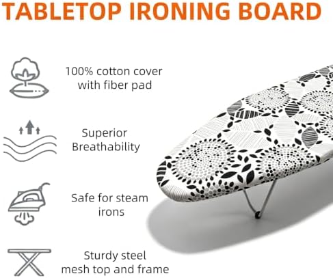 Tabletop Ironing Board with Heat Resistant Cover and Pad - Image 4