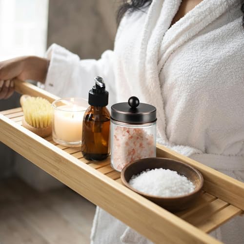 3 PC Apothecary Jar Canisters Bathroom Vanity Organizer - Image 2