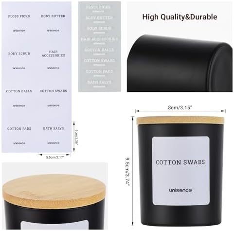 Glass Qtip Holder 2 Pack, Qtip Holder Dispenser Bathroom Set Bathroom - Image 5