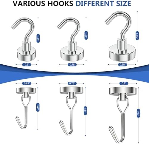 Mixed Sizes Magnetic Hooks, 2026 Cruise Cabin Ship Essentials Heavy Duty Strong - Image 3