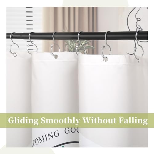 Goowin Shower Curtain Hooks, Anti-Fall S-Shaped Shower Curtain Ring, Decorative - Image 2