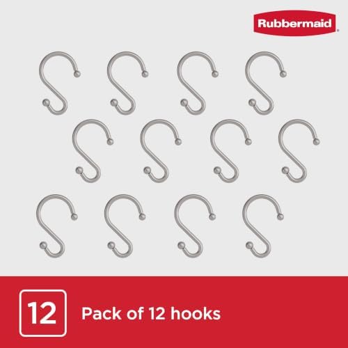 Rubbermaid Shower Hooks, Rustproof Stainless Steel S-Shaped Shower Rings - Image 6
