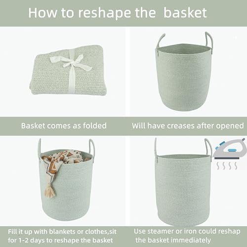 XUANGUO Cotton Rope Laundry Basket Hamper - Image 7
