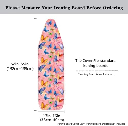 Pink Butterfly Ironing Board Covers Standard Washable Ironing Board Protector - Image 5