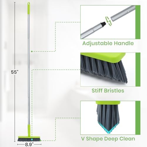Grout Cleaner Brush with Long Handle, Floor Scrub Brush - Image 5