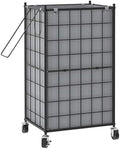WOWLIVE Rolling Laundry Basket, Metal Wire Frame Laundry Hamper by WOWLIVE