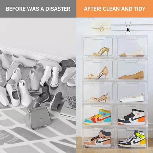 Magnetic Acrylic Clear Shoe Boxes – 360° Transparent Stackable Sneaker Storage - Image 4
