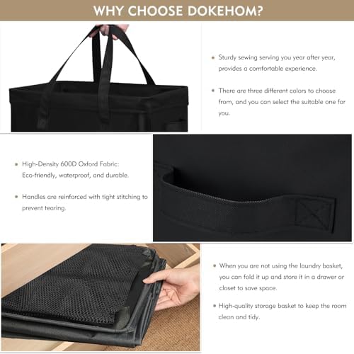 DOKEHOM 90L X-Large Rolling Laundry Basket Hamper on Wheels - Image 4