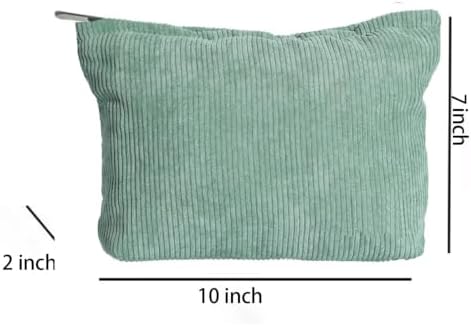 SxoSyo Corduroy Makeup Bags, Large Zipper Cosmetic Pouch - Image 4