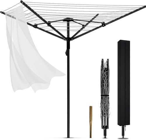 Heavy Duty Outdoor Umbrella Drying Rack, 12 Lines by JIANFA