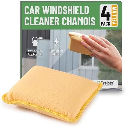 Evelots Car Windshield Cleaner, Defogging Chamois Sponges by Evelots
