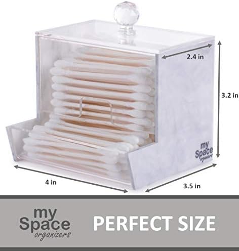 My Space Organizers Marble Acrylic Qtip Holder - Image 4