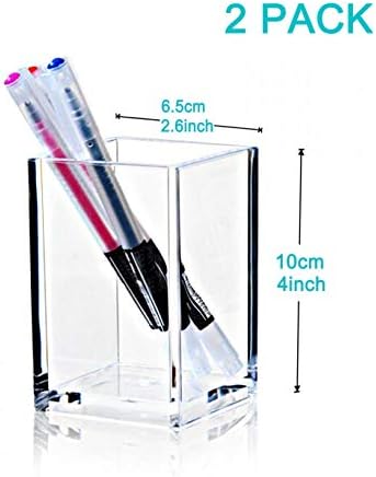 2 Pack Clear Acrylic Pencil Pen Holder Cup, Desk Accessories Holder, Makeup - Image 5