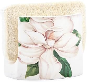 Bico Magnolia Floral Ceramic Kitchen Sponge Holder by Bico