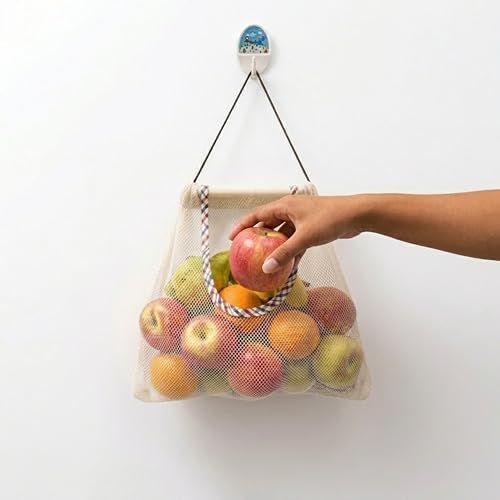 Reusable Hanging Storage Mesh Bags, 2 Bags & 2 Hooks - Image 6
