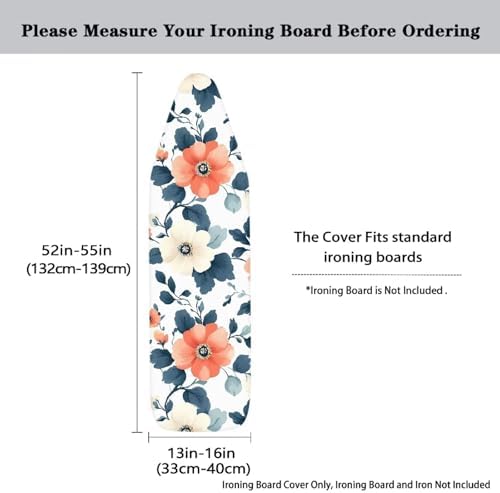 Retro Floral Pattern Ironing Board Covers Dustproof Ironing Board Cover and Pad - Image 5