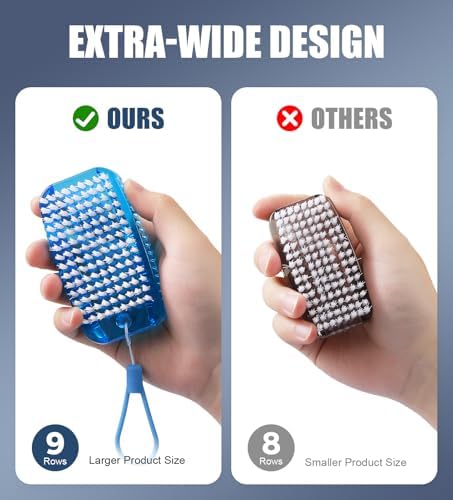 Nail Brush for Cleaning Fingernails, Larbois 2 Pack Two-Sided Extra-Wide - Image 2