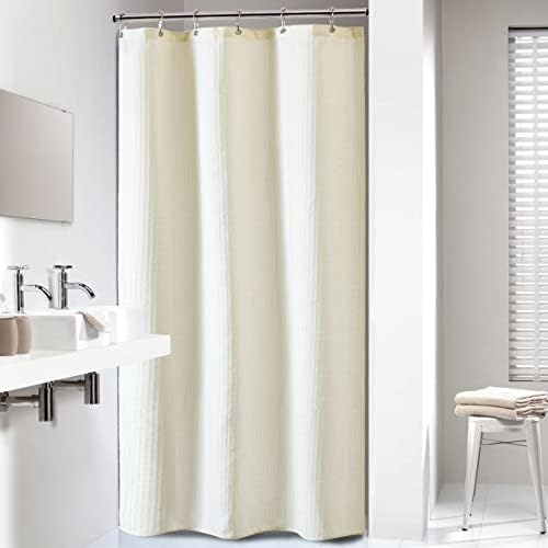 Dynamene Stall Waffle Shower Curtain 256 GSM Heavy Fabric 36x72 Cream/Ivory - Image 6