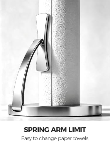 VEHHE Paper Towel Holder Countertop, One Hand Tear, EVA Weighted Base - Image 5