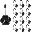 Sunlit Fashion Design Cute Paw Print Polished Double Shower Curtain Hooks by Sunlit