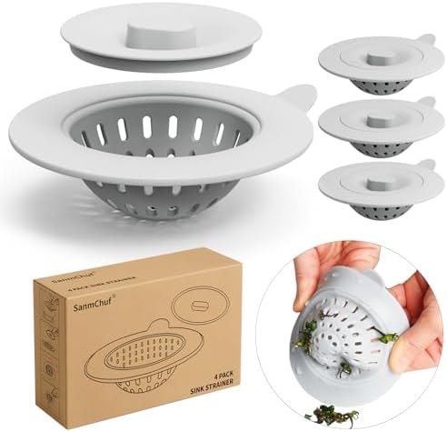 4 Pack Silicone Kitchen Sink Drain Catcher by SanmChuf