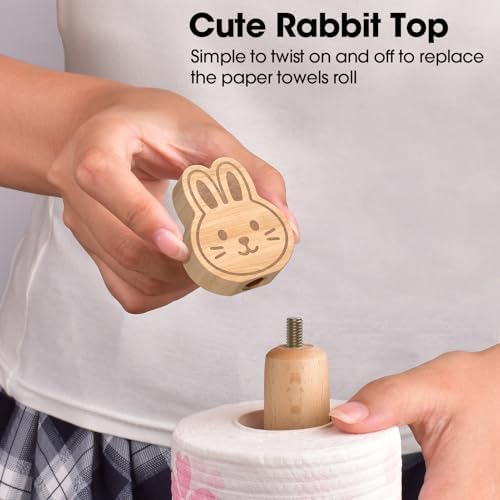 KitchLife Cute Wooden Paper Towel Holder Countertop - Image 4