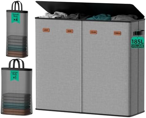 185L Laundry Hamper 4 Section by MECINFUL