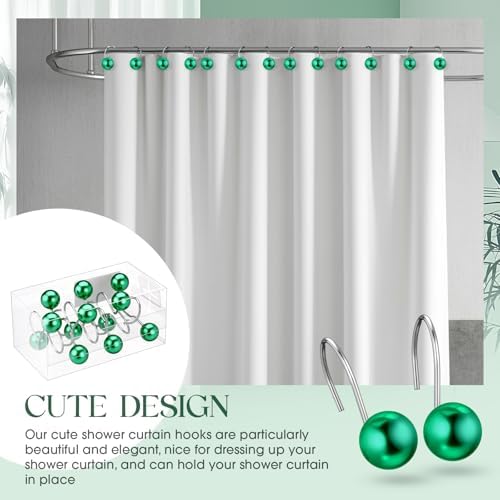 Threehoney 12 Pcs Cute Shower Curtain Hooks Shower Curtain Ring - Image 5