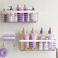 Shower Caddy Adhesive 3 Pack Stainless Steel Storage Organizers-Silver by ODesign