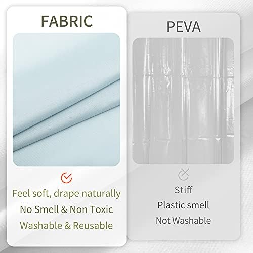 ALYVIA SPRING 72x78 Long Waterproof Fabric Shower Curtain or Liner Blue - Image 4