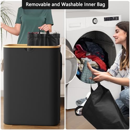 SpaceAid Double Laundry Hamper 2 Section - Image 4