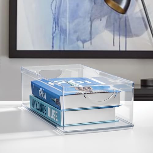 iDesign Stackable Clear Plastic Extra Long Storage Bin - Image 5