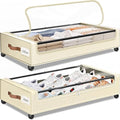 Under Bed Storage with Wheels 2Pack Storage Containers with Clear Window by SpaceHacks
