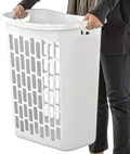 Large Plastic Laundry Hamper, Slim Rectangular, Ventilated, 63 Liter, by Unknown