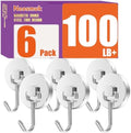 Neosmuk Magnetic Swing Hooks, 100lb Cruise Silver Hooks, 6 Pack by Neosmuk