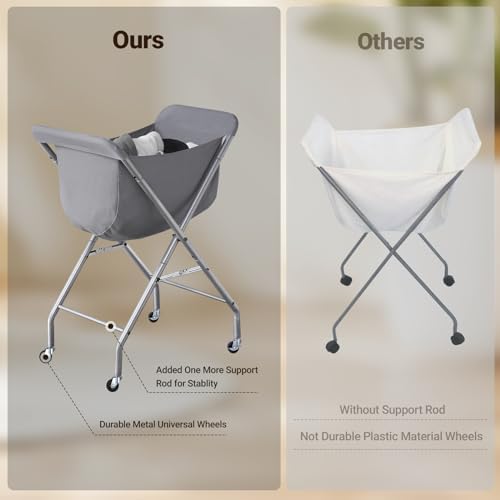 ELYKEN Laundry Basket with Wheels, Collapsible Laundry Hamper - Image 6