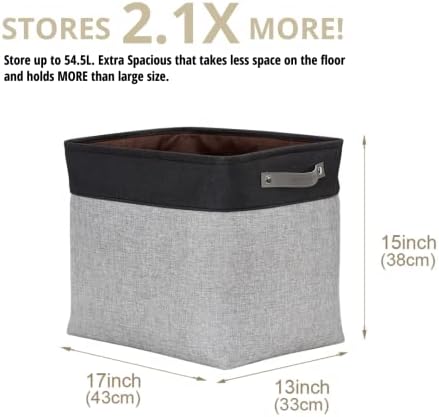 DECOMOMO Extra Large Storage Baskets, 54.5L Fabric Storage Bins 3 Pack - Image 4
