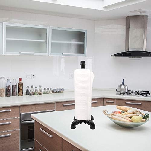 MINCORD Paper Towel Holder Rustic Industrial Standing Pipe Toilet Roll Tissue - Image 7