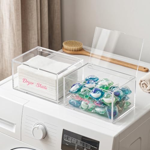 Acrylic Dryer Ball Holder Dispenser Container, Bonus Pink Labels Included - Image 6