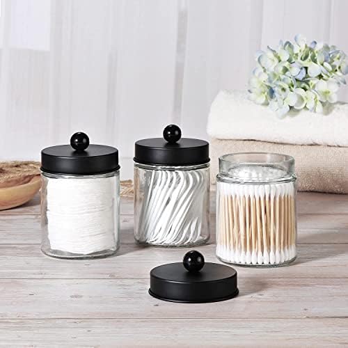 3 Pack Apothecary Jar Canisters Bathroom Vanity Organizer - Image 6