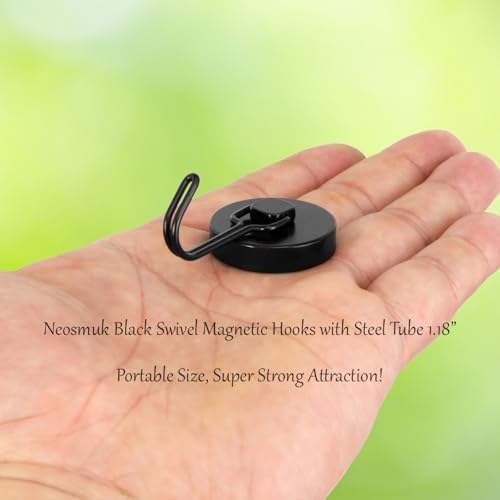Neosmuk Magnetic Swing Hooks, 100lb Cruise Black Hooks, 6 Pack - Image 2