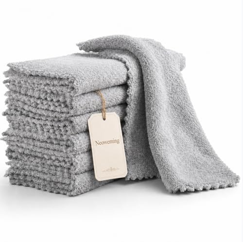 10Pack Microfiber DishCloths, Reusable Dishwashing, Lint Free, Quick Dry Towel by Neoweming-Lessismore