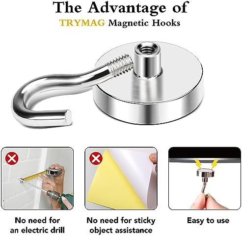 TRYMAG Magnetic Hooks for Cruise Cabins, 60 Pack - Image 4
