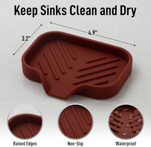 Zulay Kitchen Small Silicone Sponge Holder – Space-Saving Sink Organizer Tray - Image 4