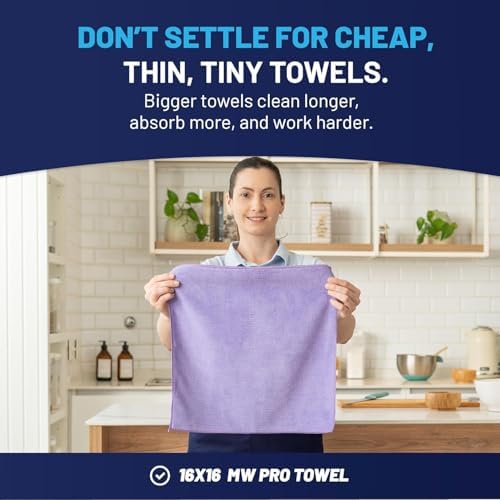 MW PRO Microfiber Cleaning Cloths Purple - Image 3